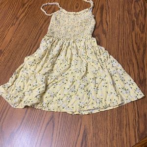 Yellow Smocked Tiered Sundress with Spaghetti Straps